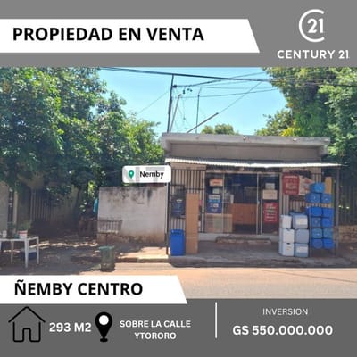 Vendo Terreno con casa a demoler en el centro de Ñemby
