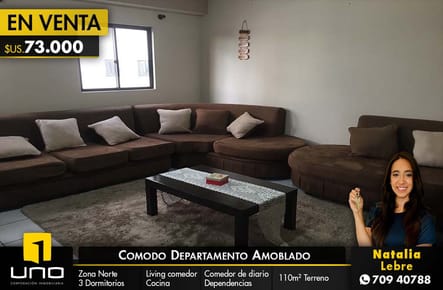 Comodo Departamento Amoblado en Venta