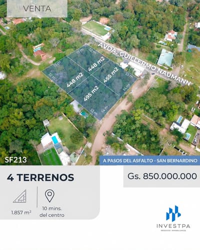  4 Terrenos Con Salida De Calle A Calle En San Bernardino