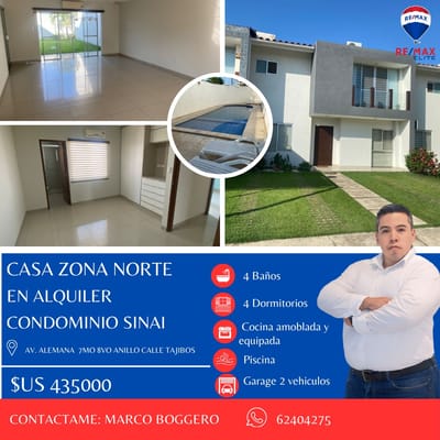 Casa en Condominio con Áreas Comunes y Seguridad – Alquiler Disponible