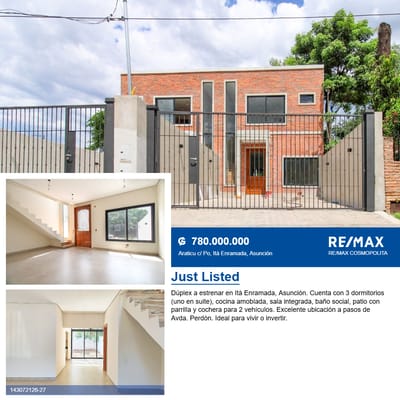  DÚPLEX A ESTRENAR EN ITÁ ENRAMADA – ASUNCIÓN VENTA