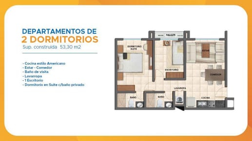 DPTO. EN VENTA en CONDOMINIO CLUB PIAZZA 