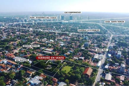 Terreno de 3,850 M2 en Asunción Barrio San Cristóbal 