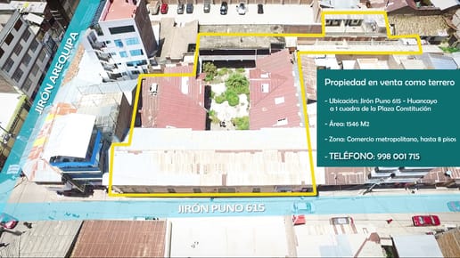 Venta Terreno Comercial Centro de Huancayo
