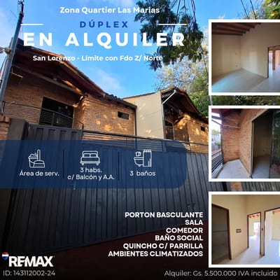 ALQUILO DUPLEX ZONA SAN LORENZO-FERNANDO DE LA MORA 