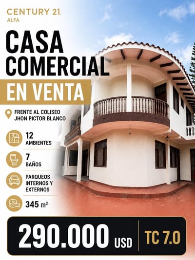 CASA COMERCIAL ALQUILER O VENTA EN ESQUINA 