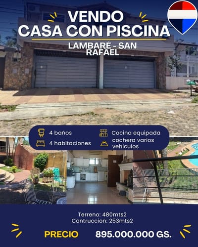 VENDO CASA CON PISCINA EN LAMBARE