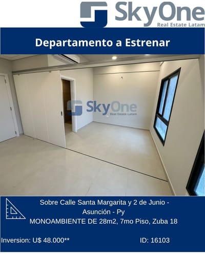 MONOAMBIENTE EN VENTA EN ZUBA 18 A ESTRENAR! 