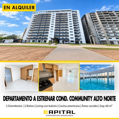 Departamento de 2 dormitorios en alquiler