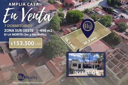 CASA DE 7 DORM. NEGOCIABLE IDEAL PARA INVERSION 