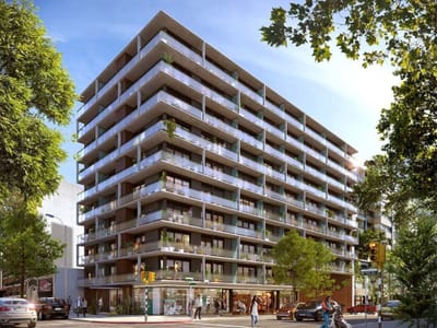 Venta de apartamento de 1 dormitorio al frente con terraza, en Cuore Pocitos