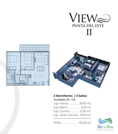 APARTAMENTO EN VENTA, 2 DORMITORIOS, TORRE VIEW 2 ENTREGA 2025