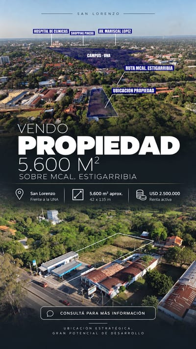 TERRENO EN ESQUINA DE 5.600 M² - SAN LORENZO