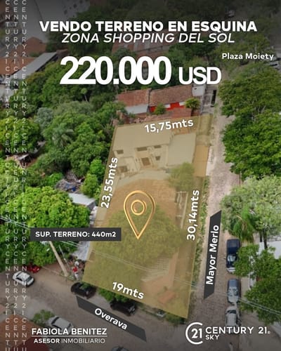 Vendo Terreno En Esquina - Zona Salvador del Mundo