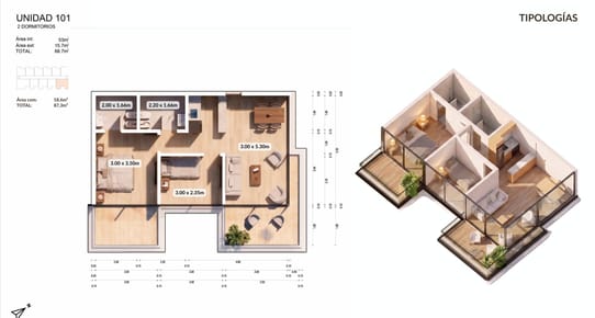 APARTAMENTO 2 DORMITORIOS EN VENTA PLAYA MANSA