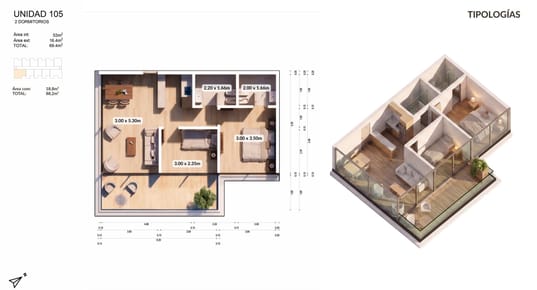 APARTAMENTO 2 DORMITORIOS EN VENTA PLAYA MANSA