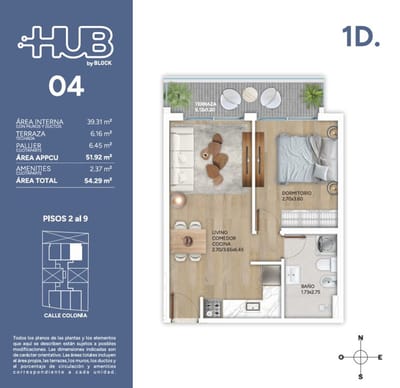 Venta Apartamento 1 dorm en Cordon con Amenities
