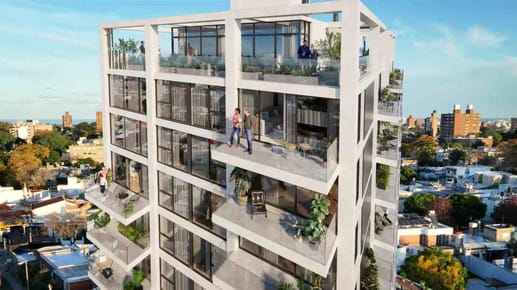 Monoambiente con terraza orientado al Oeste