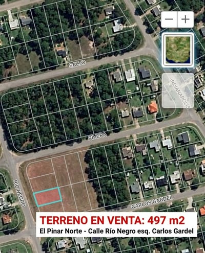 VENTA TERRENO 497 M2 EN EL PINAR