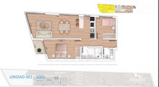VENTA APARTAMENTO 2 DOR. 2 BAÑOS, EN POZO, POCITOS