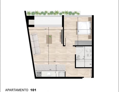 APARTAMENTO 1 DORMITORIO CON PARRILLA EN 3 CRUCES