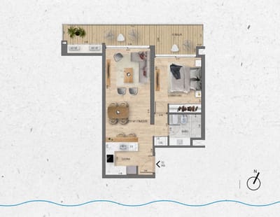 VENTA Apartamento 1 dormitorio Lago Calcagno
