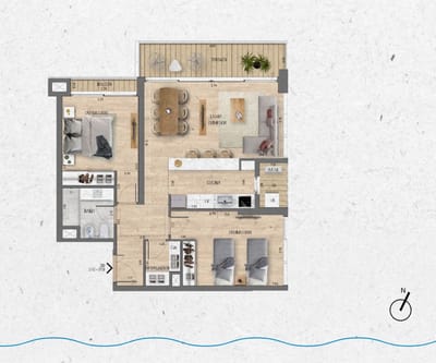 VENTA Apartamento 2 dormitorios Lago Calcagno