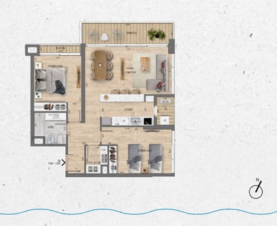 VENTA Apartamento 2 dormitorios Lago Calcagno