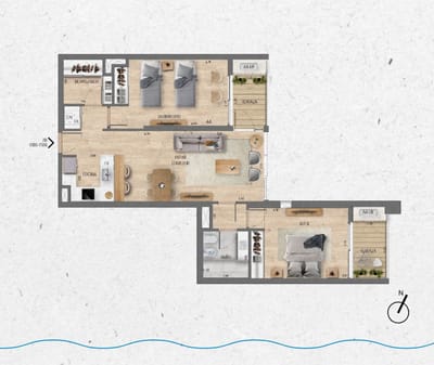 VENTA Apartamento 2 dormitorios Lago Calcagno