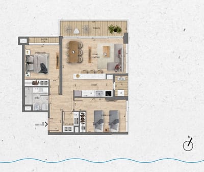 VENTA Apartamento 2 dormitorios Lago Calcagno