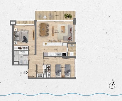VENTA Apartamento 2 dormitorios Lago Calcagno