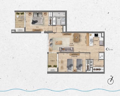 VENTA Apartamento 2 dormitorios Lago Calcagno