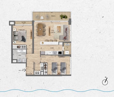 VENTA Apartamento 2 dormitorios Lago Calcagno