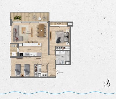 VENTA Apartamento 2 dormitorios Lago Calcagno