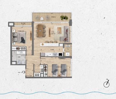 VENTA Apartamento 2 dormitorios Lago Calcagno