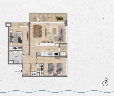 VENTA Apartamento 2 dormitorios Lago Calcagno