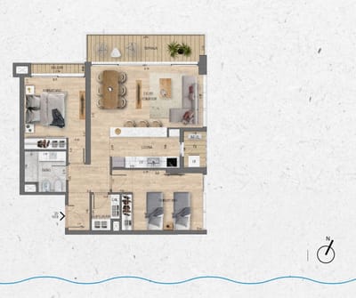 VENTA Apartamento 2 dormitorios Lago Calcagno