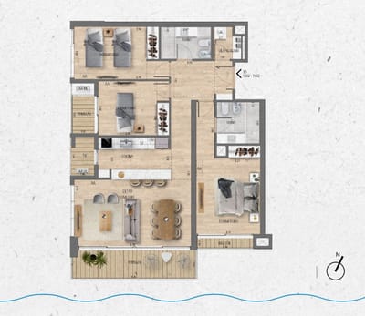 VENTA Apartamento 3 dormitorios Lago Calcagno