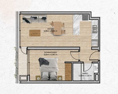 VENTA Apartamento CENTRO 1 dormitorio con balcón