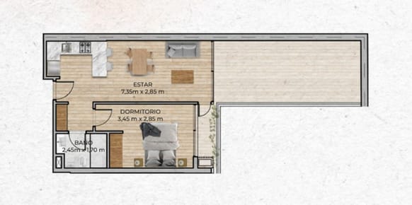 VENTA Apartamento CENTRO 1 dormitorio con balcón