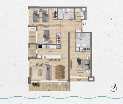 VENTA Apartamento 3 dormitorios Lago Calcagno