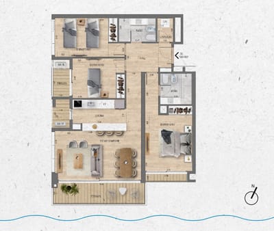 VENTA Apartamento 3 dormitorios Lago Calcagno