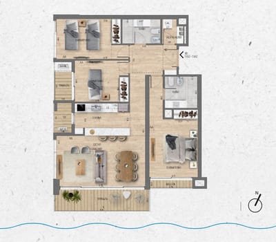 VENTA Apartamento 3 dormitorios Lago Calcagno