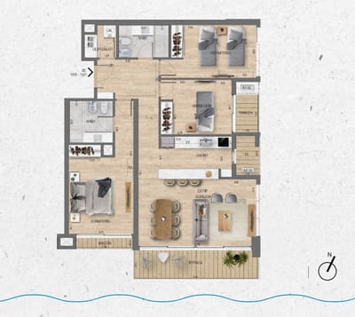 VENTA Apartamento 3 dormitorios Lago Calcagno