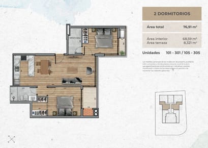 VENTA Apartamento CIUDAD DE LA COSTA 2 dormitorios
