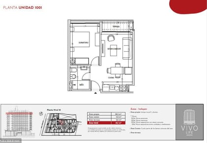 Venta apartamento 1 dormitorio Vivo Life Centro