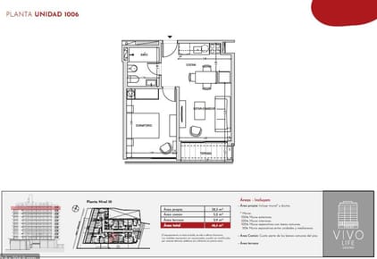 Venta apartamento 1 dormitorio Vivo Life Centro