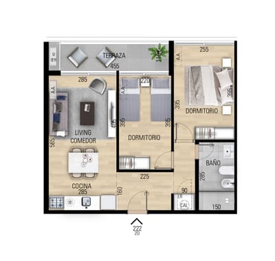 VENTA APARTAMENTO 2 DORMITORIOS EN POZO EN PRADO