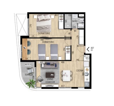 VENTA APARTAMENTO 2 DORMITORIOS EN POZO EN PRADO