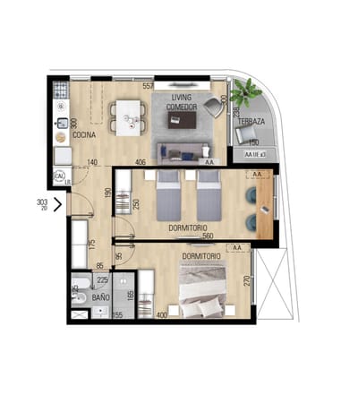 VENTA APARTAMENTO 2 DORMITORIOS EN POZO EN PRADO